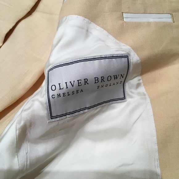 Oliver Brown Sand Coloured Linen Suit - Picture 4 of 6